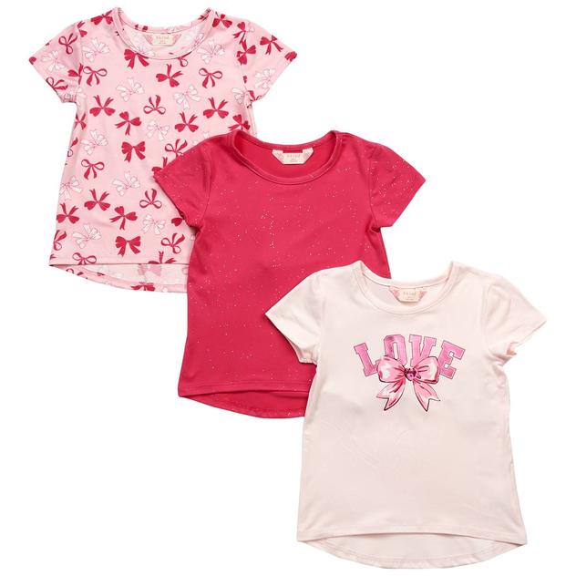 Girls (4-6x) Bkind 3pk. Short Sleeve Love Bow Hi-Lo Tees