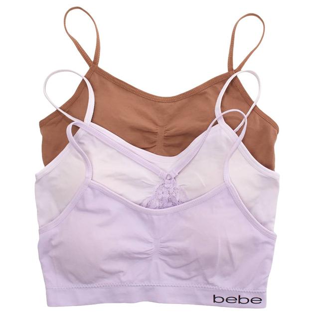 Girls (7-16) Bebe 3pk. Seamless & Lace Back Bralettes