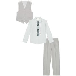 Boys (4-7) Van Heusen® Silver Heather Poplin Vest Dresswear Set
