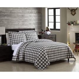 Spirit Linen Home(tm) Holiday Grey & White Quilt Set