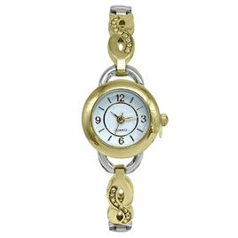 Womens Two-Tone White Dial Infinity Bracelet Watch - LWBN05BV