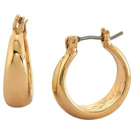 Design Collection Gold Plated Thick Band Hoop Earrings