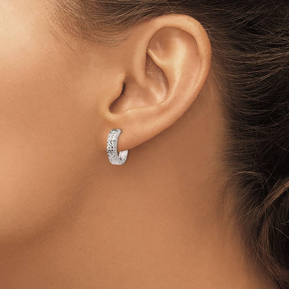Gold Classics™ 14kt. White Gold Diamond Hoop Earrings