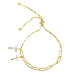Accents by Gianni Argento Diamond Accent Double Cross Bracelet