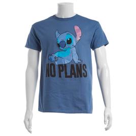 Young Mens Disney Stitch No Plans Short Sleeve Graphic Tee