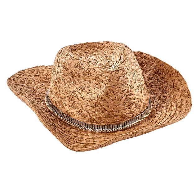 Womens Steve Madden Rhinestone Trim Cowboy Hat