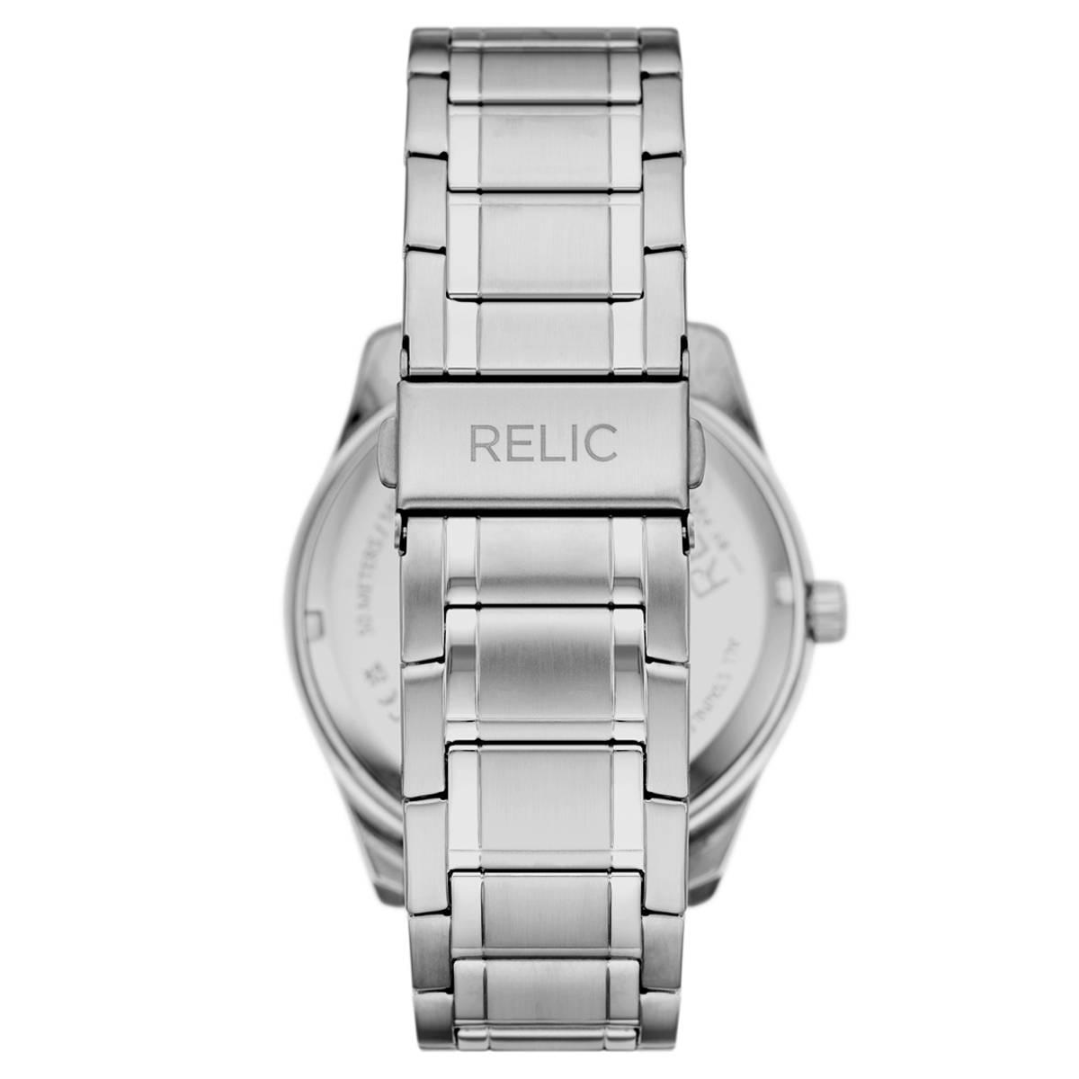 Mens RELIC by Fossil Silver-Tone Blue Sunray Dial Watch - ZR77344