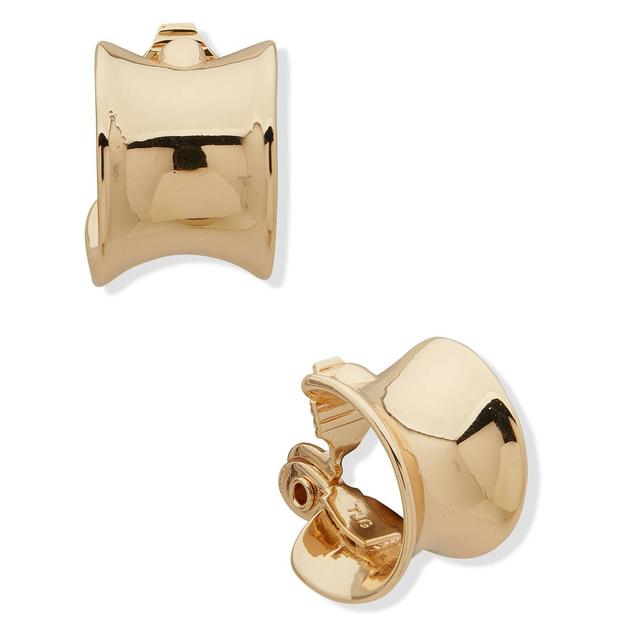 Anne Klein Gold-Tone Chunky Huggie Hoop EZ Comfort Clip Earrings