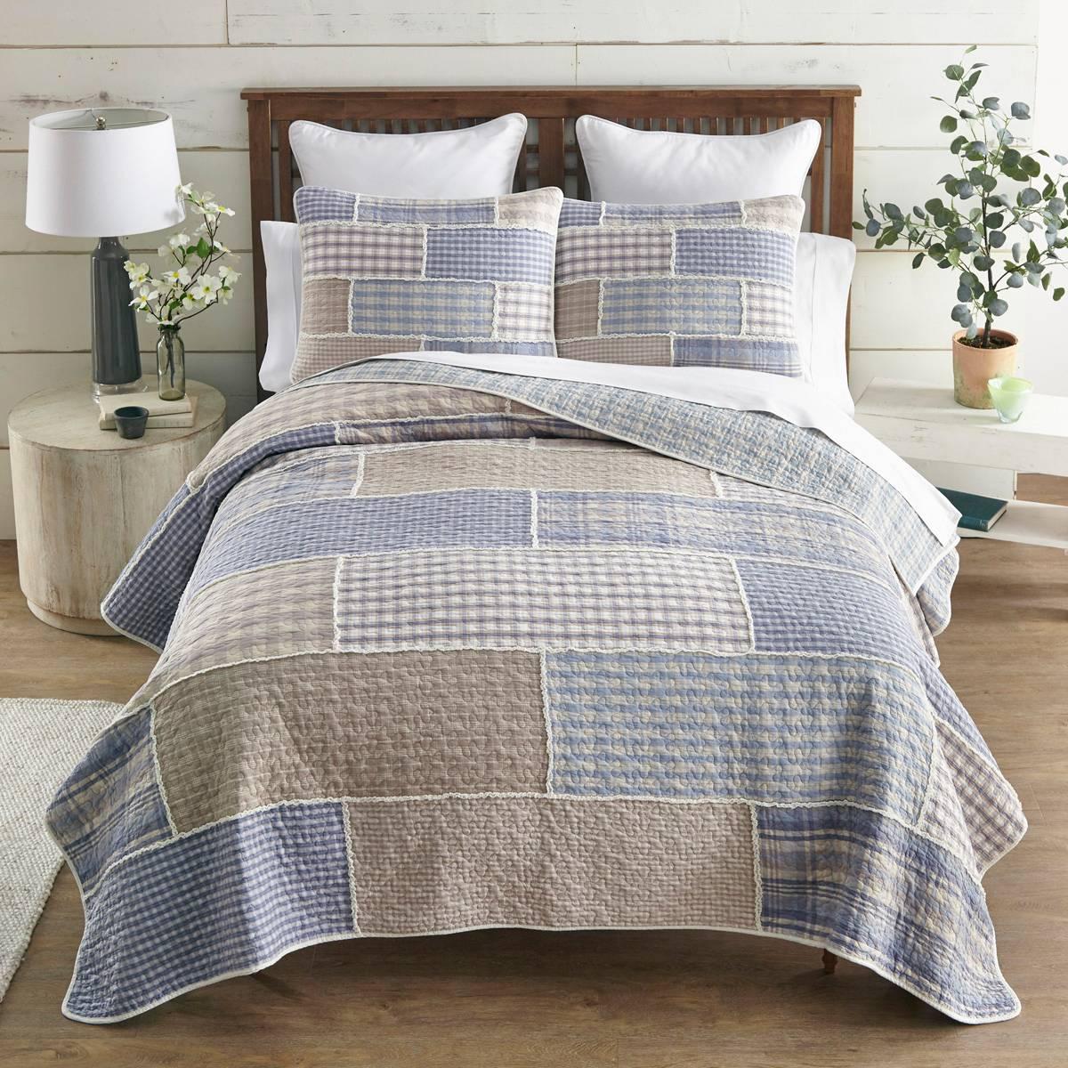 Donna Sharp Slate Cobblestone 3pc. Quilt Set