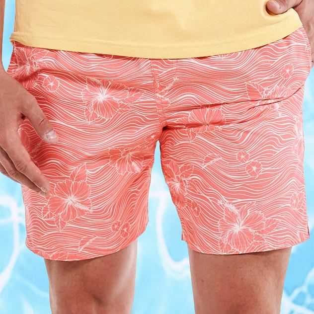 Mens Hawaiian Authentics Floral Currant Islander Swim Trunks