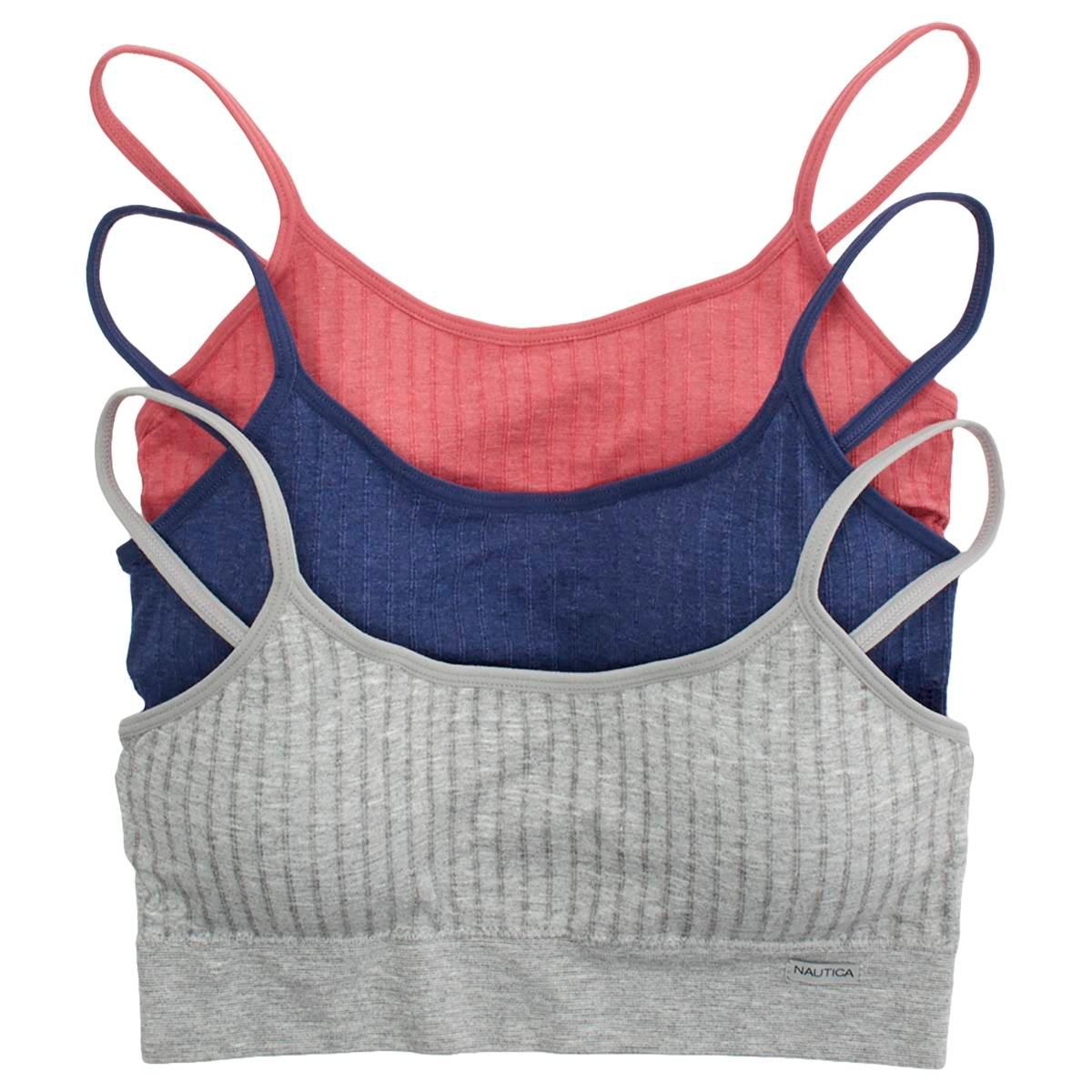 Womens Nautica 3pk. Seamless Ribbed Bralettes - NT1013-3PKJ