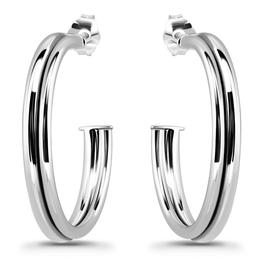 Designs by FMC Sterling Silver Double Round Hoop Earrings