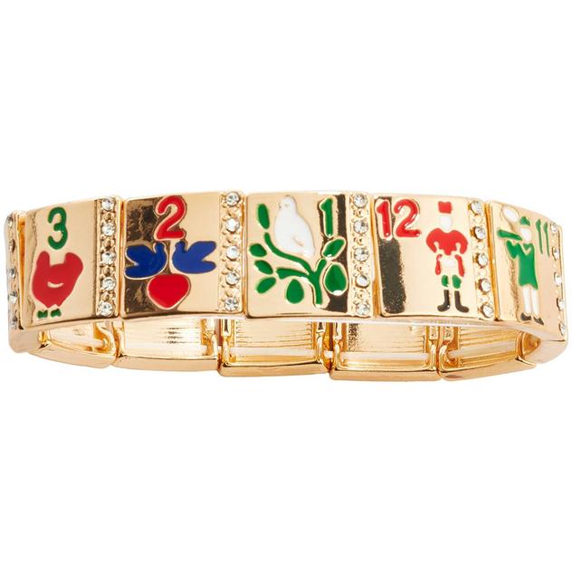 Gold-Tone 12 Days of Christmas Bracelet