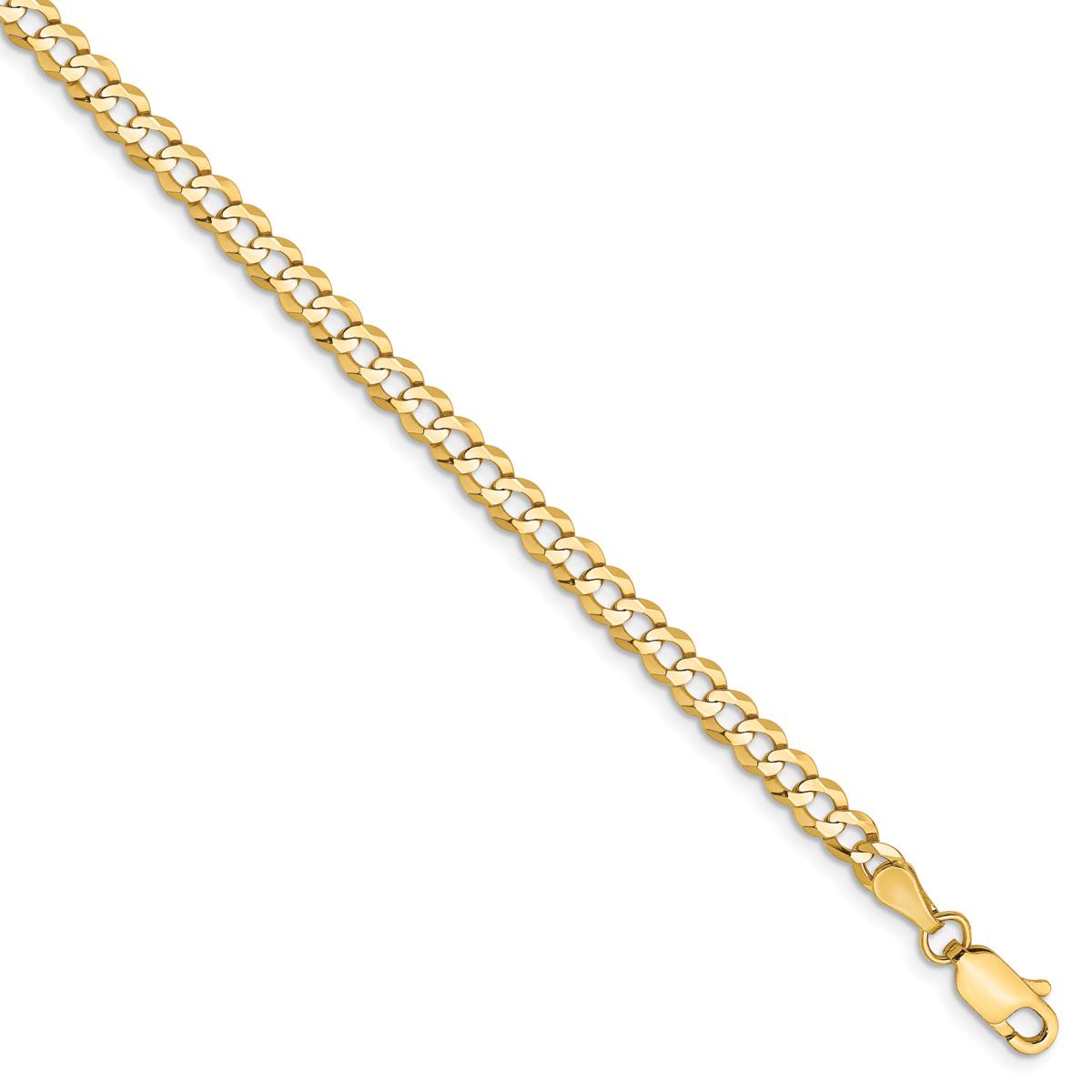 Gold Classics(tm) 3.7mm. Solid Polished Light Cuban Bracelet