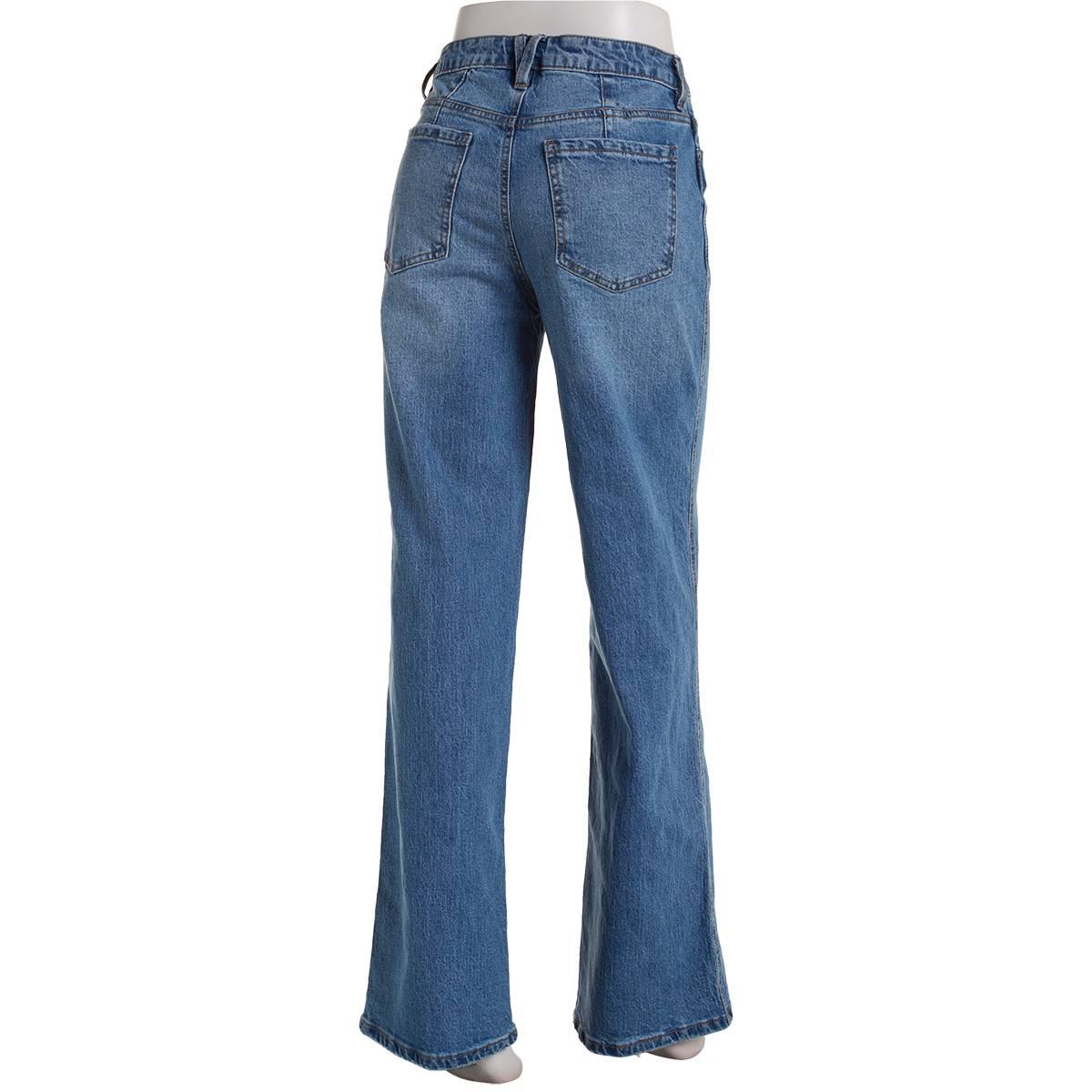 Juniors Celebrity Pink Mid Rise Curvy Wide Leg Baggy Pants