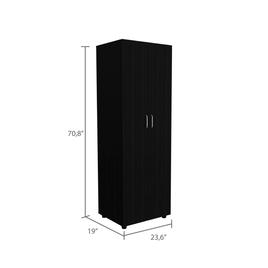 FM FURNITURE Glasglow Black Armoire