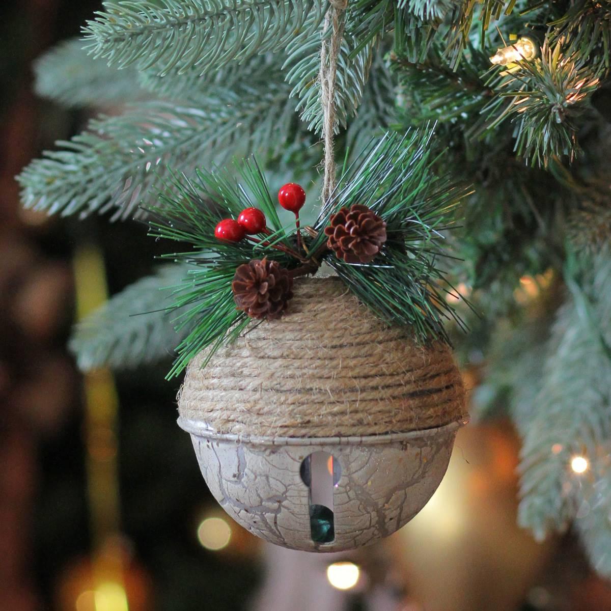 Northlight Seasonal 5in. Rustic Pine and Holly Christmas Ornament