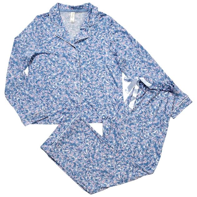 Petite Jessica Simpson Long Sleeve Isla Flowers Pajama Set