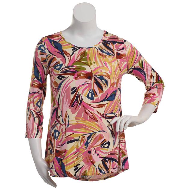Plus Size Hasting & Smith 3/4 Sleeve Leaf Tunic Tee