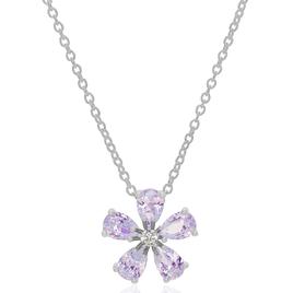 Simulated Lavender Flower Necklace
