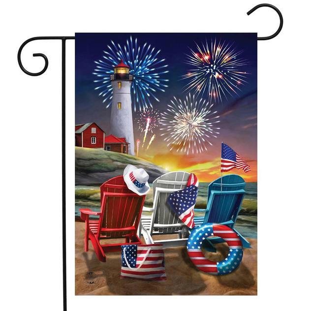 Briarwood Lane Beachfront Fireworks Garden Flag