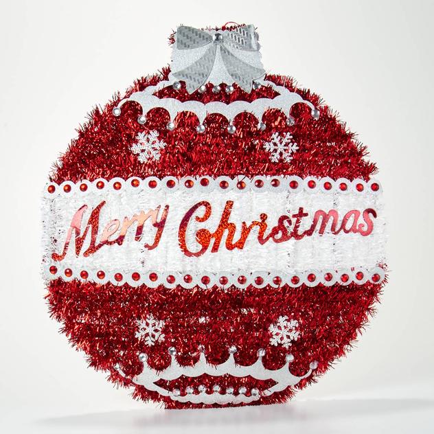 18in. Tinsel Merry Christmas Ornament Hanging Decoration