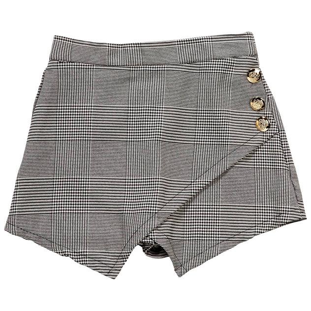 Girls (7-16) Jolie & Joy Houndstooth Plaid Faux Wrap Skort