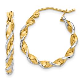 Gold Classics(tm) 20mm Two-Tone Twist Hoop Earrings