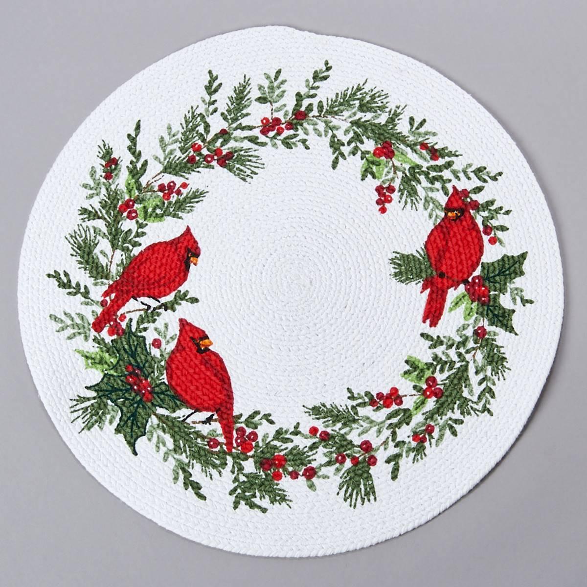 Kay Dee Winter Cardinal Braided Placemat