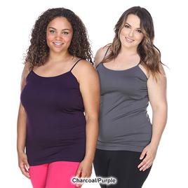 Plus Size White Mark 2pc. Solid Camisoles