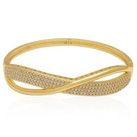 14kt. Gold Plated CZ Infinity Bangle Bracelet