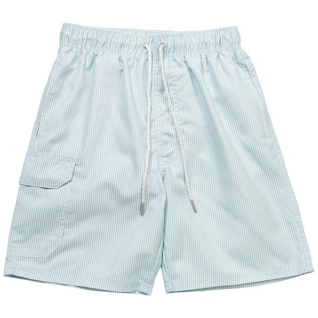 Young Mens SURFZONE® Tonal Stripe Swim Trunks - Mint Green
