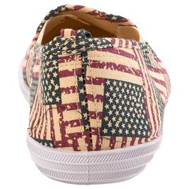 Womens Ashley Blue Twin Gore Flag Canvas Slip Ons