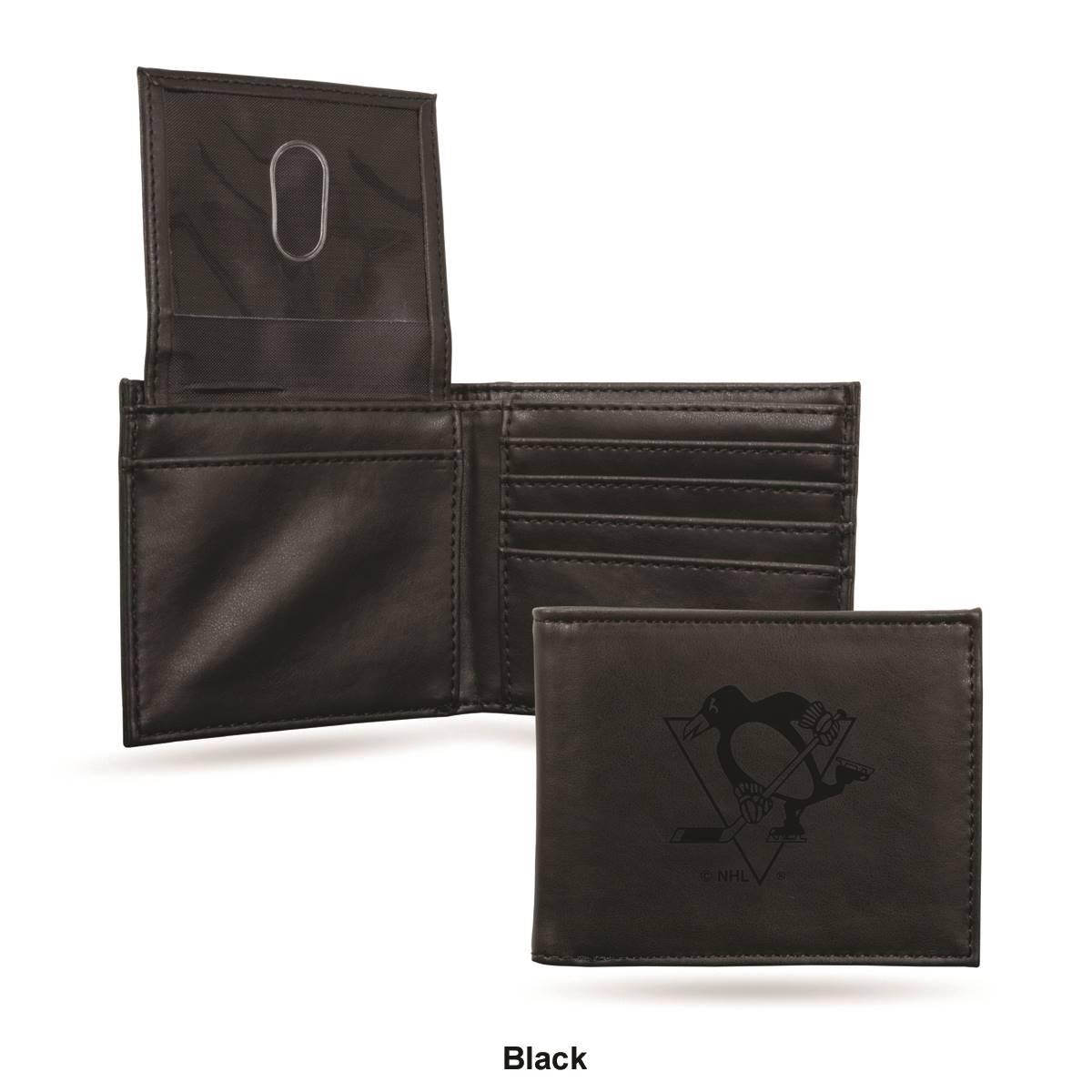 Mens NHL Pittsburgh Penguins Faux Leather Bifold Wallet