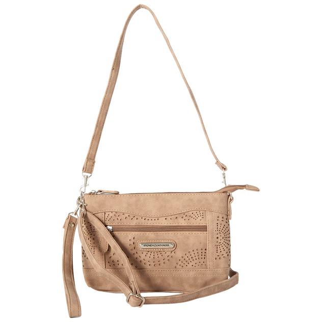 Stone Mountain Nubuck Perforated & Solid East/West Crossbody