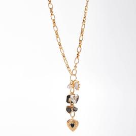 Ashley Gold-Tone Heart Shape Charm Necklace