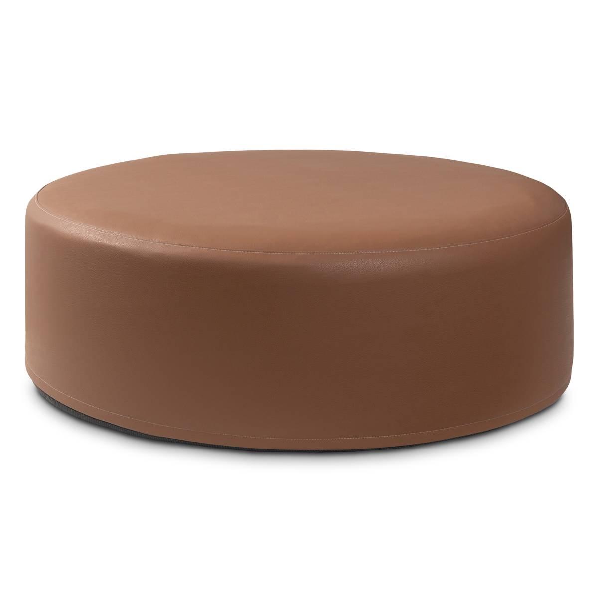 Jaxx Candler 44in. Premium Faux Leather Round Couch Ottoman