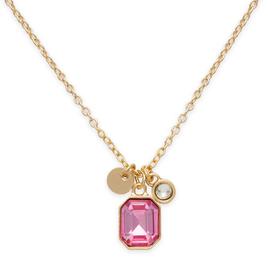 October Birthstone Crystal Charm Pendant Necklace