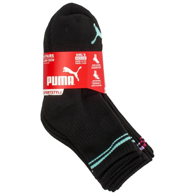 Girls Puma® 6pk. Sportstyle 1/2 Terry Low Crew Socks