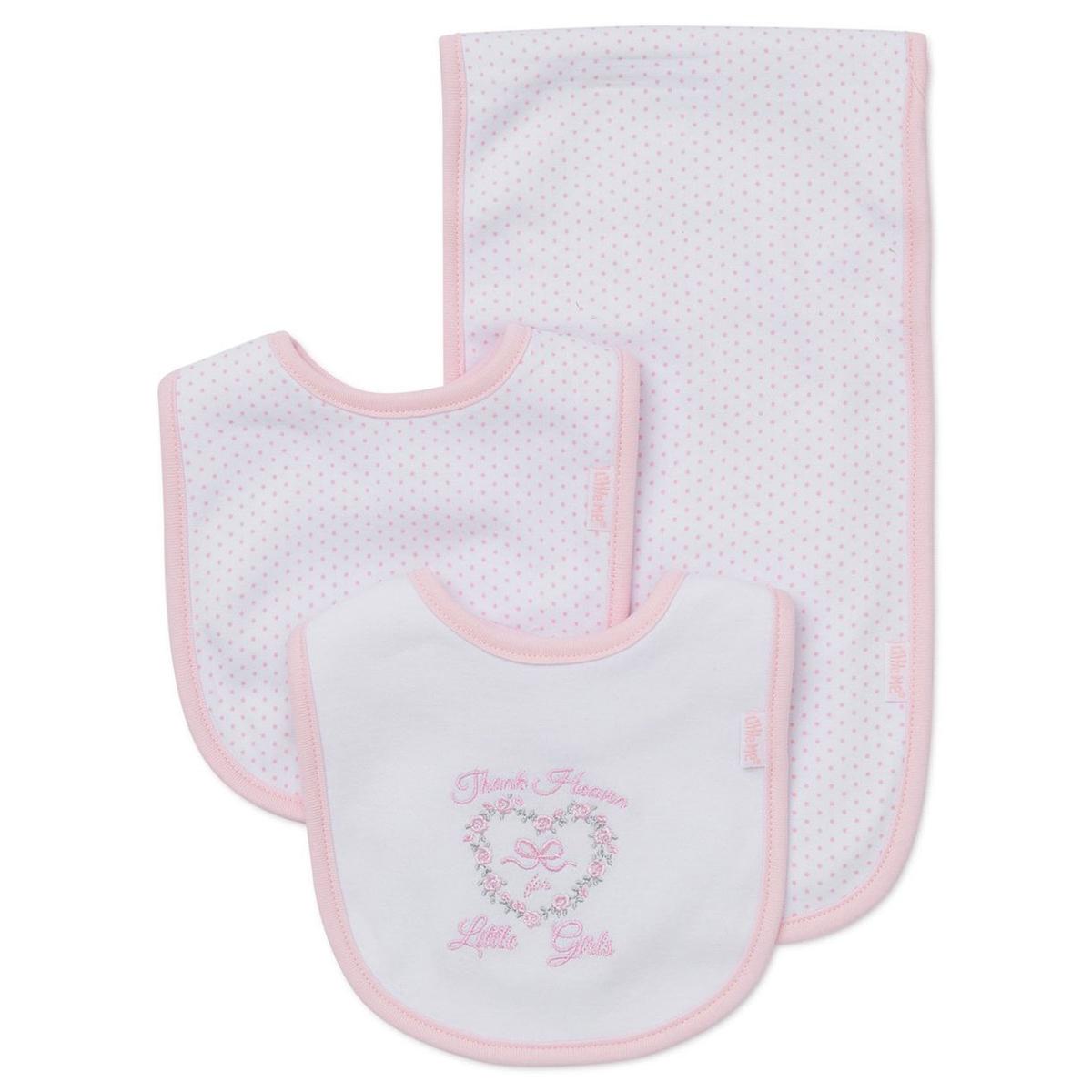 Baby Girl Little Me Thank Heaven Bib and Burp Set