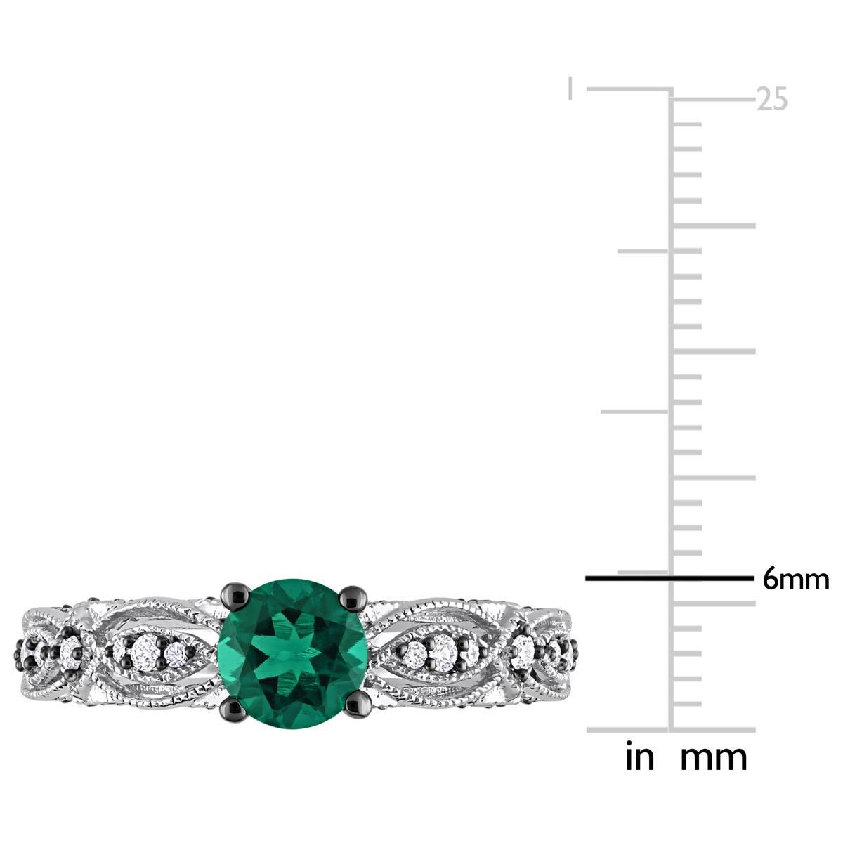 Gemstone Classics™ Lab Created Emerald & White Sapphire Ring