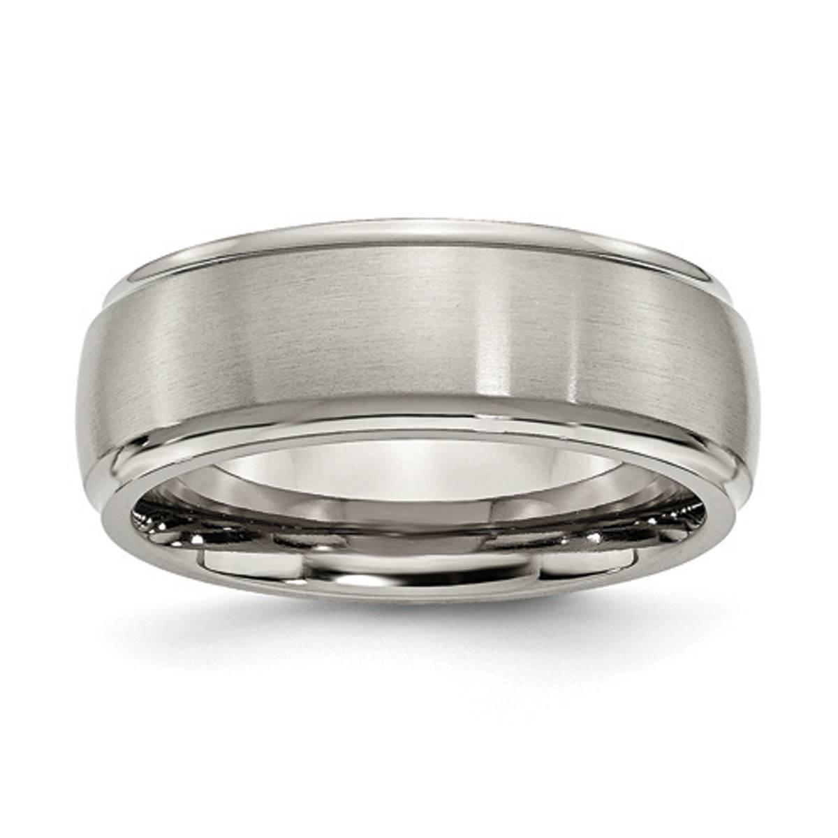 Mens Endless Affection(tm) 8mm Ridged Edge Dome Shaped Band
