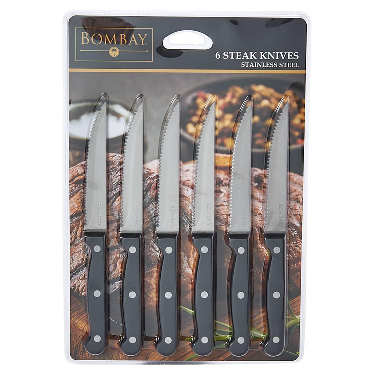 Bombay Stainless Steel Steak Knives - Set of 6