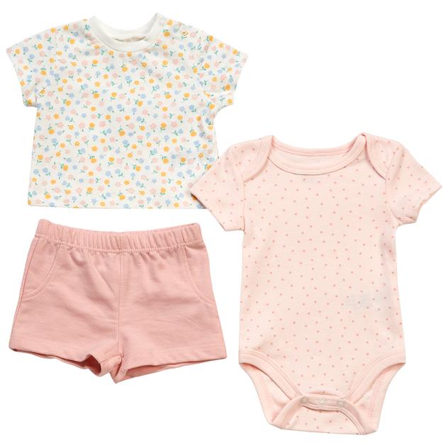 Baby Girl (NB-9M) baby views® 3pc. Floral & Dots Shorts Set