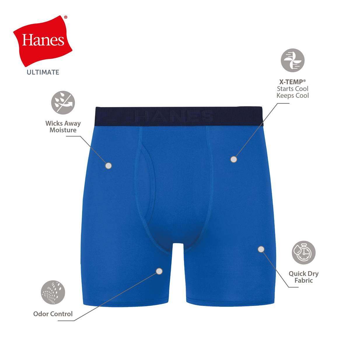 Hanes Ultimate® Comfort 3pk. Boxer Briefs - Blue/Grey