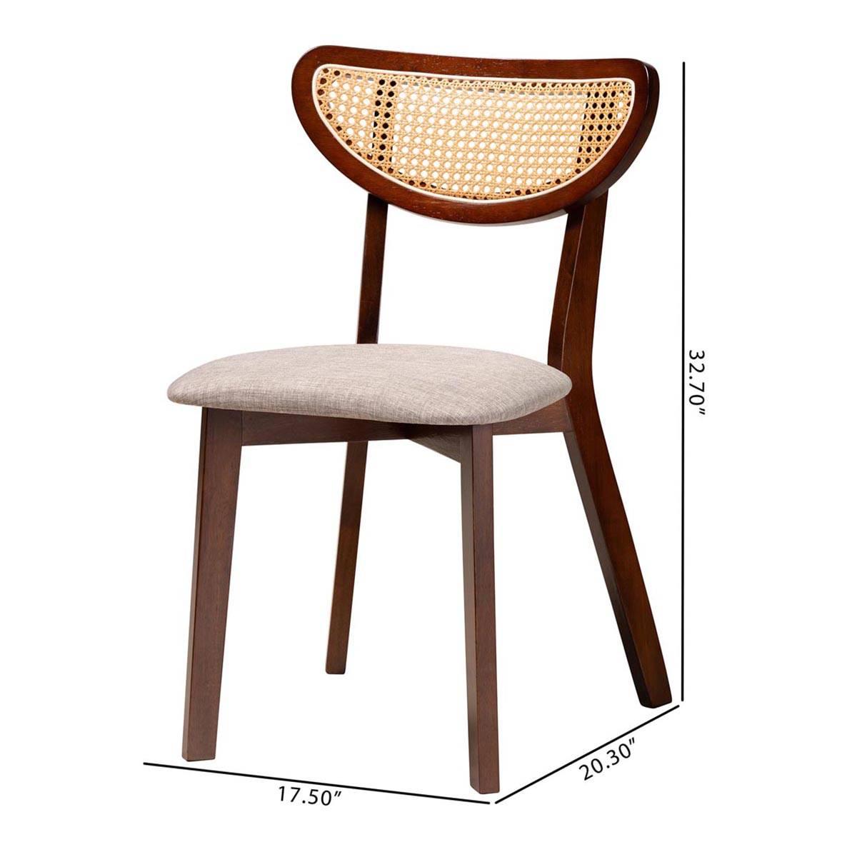 Baxton Studio Dannell Mid-Century Modern Grey Fabric Dining Chair