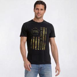 Mens Home of the Brave 250 Years Camo Flag Graphic Tee