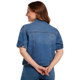 Womens Baccini Short Puff Sleeve Trucker Denim Jacket