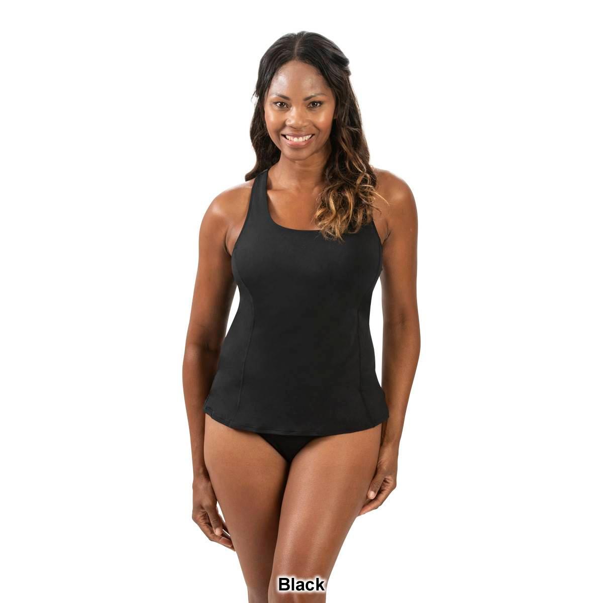 Womens Dolfin® Aquashape Solid Twist Back Tankini Swim Top