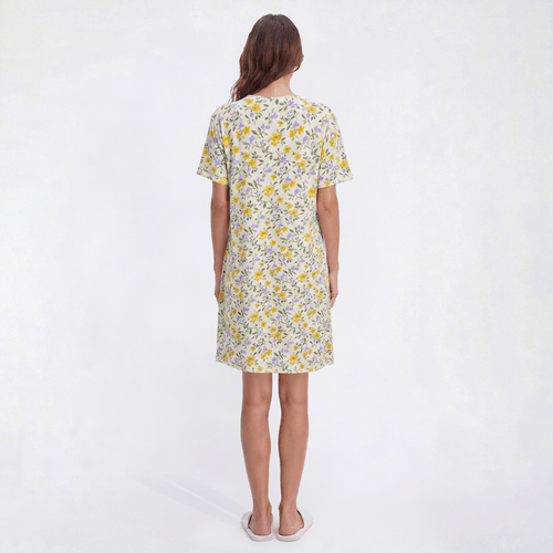 Womens Elegant Dreams Short Sleeve Floral Nightgown